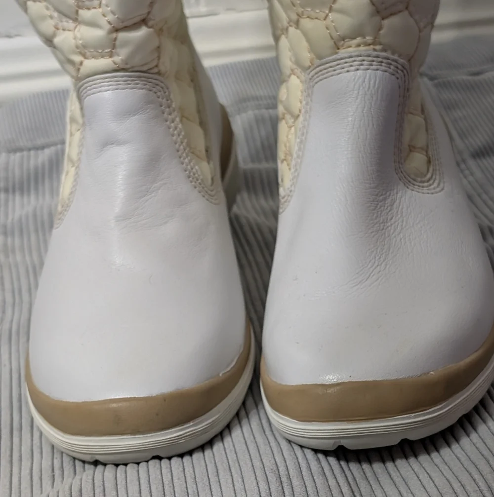 Timberland Kickadillaquilt Size 6 Boots White Leather 14In Vintage - Picture 4 of 14